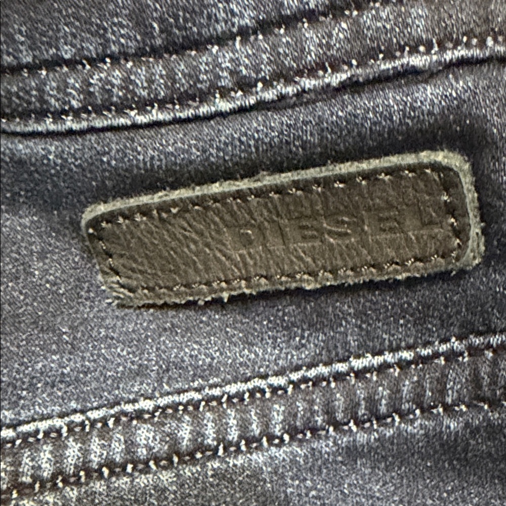 Men's Drawstring Washed Black Jeans - Picture 6 of 7